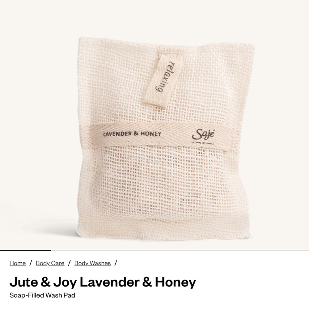 SAJE~Lavender & Honey Soap-Filled Wash Pad - White